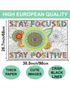 Póster de Colorear Jumbo Motivacional ALNETI 98x68 cm 2
