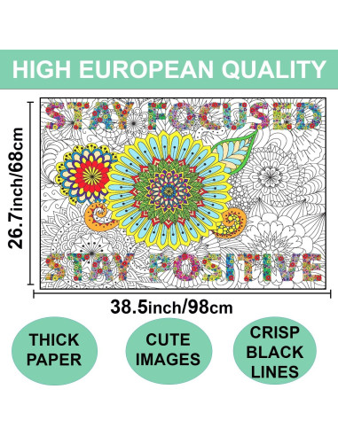Póster de Colorear Jumbo Motivacional ALNETI 98x68 cm