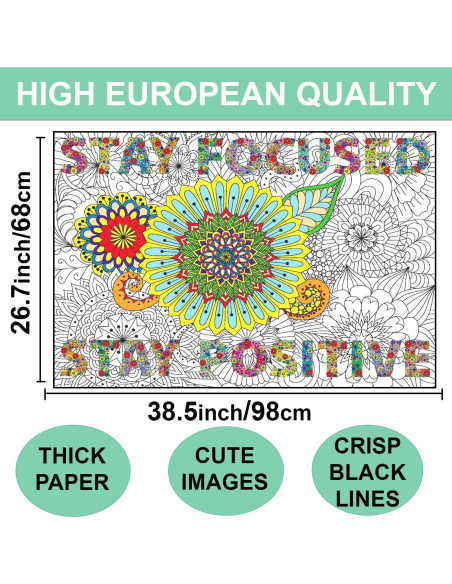 Póster de Colorear Jumbo Motivacional ALNETI 98x68 cm