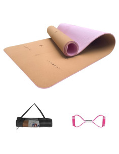 Alfombrilla de Yoga NUNET de Corcho Rosa 6mm Antideslizante