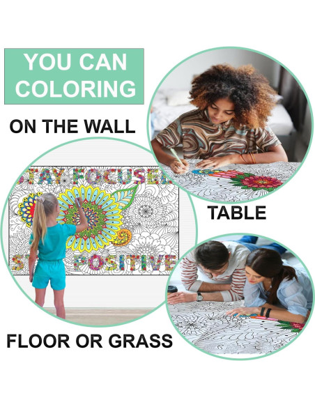 Póster de Colorear Jumbo Motivacional ALNETI 98x68 cm