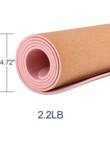 Alfombrilla de Yoga NUNET de Corcho Rosa 6mm Antideslizante Alfombrilla de Yoga NUNET de Corcho Rosa 6mm Antideslizante
