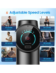 Pistola de Masaje Mini JOYSUWERUN 6 Velocidades 8 Accesorios 2