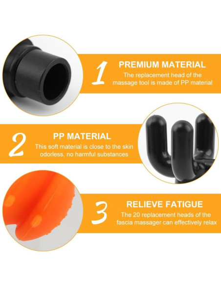 Accesorios de Masaje JIANWEI 20pcs Cabezas Reemplazo Negro