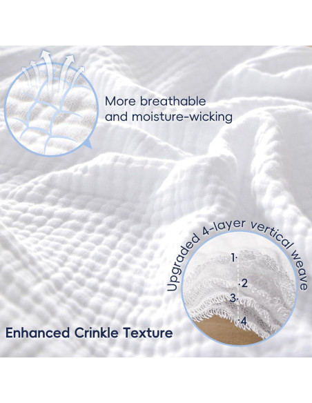 Manta de Muselina PHF 100% Algodón King 274x229 cm Blanca Manta de Muselina PHF 100% Algodón King 274x229 cm Blanca