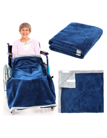 Manta para Silla de Ruedas Newwiee Terciopelo Azul Marino 107x91cm