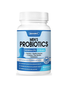 Probioticos para Hombres ZEBORA 100 Mil Millones CFU 90 Cápsulas
