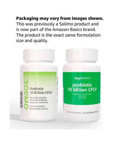 Probiótico Diario Amazon Basics 10 Mil Millones 60 Cápsulas