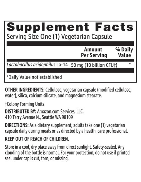 Probiótico Diario Amazon Basics 10 Mil Millones 60 Cápsulas Probiótico Diario Amazon Basics 10 Mil Millones 60 Cápsulas
