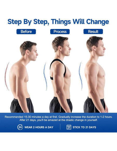 Corrector de Postura Abismat - Faja Ajustable para Espalda - Alivio Dolor Cuello y Hombros