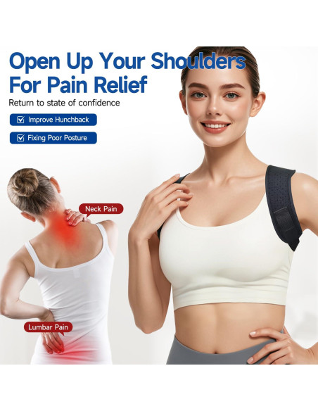Corrector de Postura Abismat - Faja Ajustable para Espalda - Alivio Dolor Cuello y Hombros