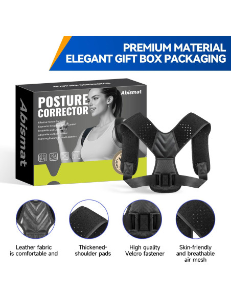 Corrector de Postura Abismat - Faja Ajustable para Espalda - Alivio Dolor Cuello y Hombros