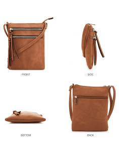 Bolsa de Hombro DELUXITY Cognac | Cuero Vegano | Mediana 2