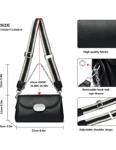 Bolsa Cruzada Eslcorri de Cuero para Mujeres - Blanco - 24.9x13x9.9 cm 2