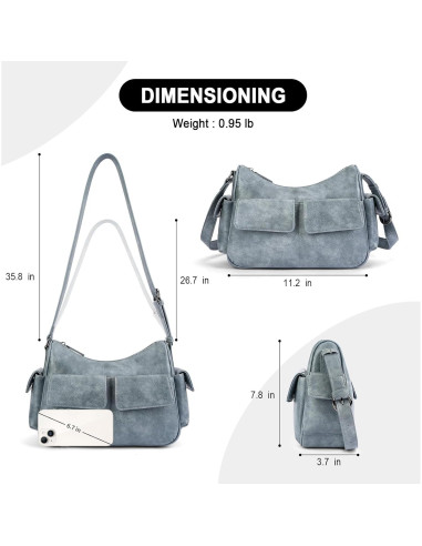 Bolso de Hombro APHISON para Mujeres de Cuero Vegano 28.4x9.4x19.8cm