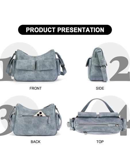 Bolso de Hombro APHISON para Mujeres de Cuero Vegano 28.4x9.4x19.8cm