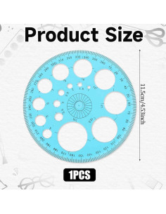 Plantilla de Círculo de Plástico ZEYIYER 11.5 cm para Dibujo 2