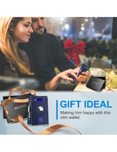 Billetera delgada para hombres MIYOZI con clip y bloqueo RFID