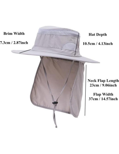 Sombrero de Protección Solar UV 50+ Unisex con Solapa para Cuello
