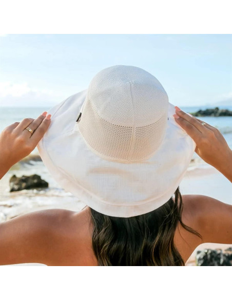 Sombrero de Pesca Plegable UV UPF 50+ para Mujeres Beige