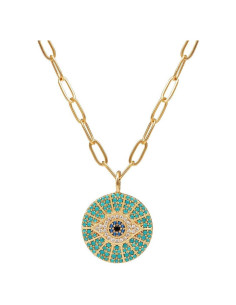 Collar Ojo Maligno Baño de Oro 14k OBIDOS 45.72 cm