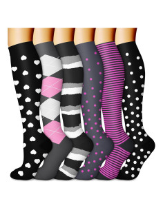 Calcetines de Compresión CHARMKING 6 Pares Unisex Soporte