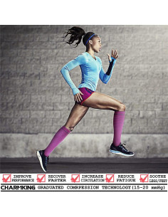 Calcetines de Compresión CHARMKING 6 Pares Unisex Soporte 2