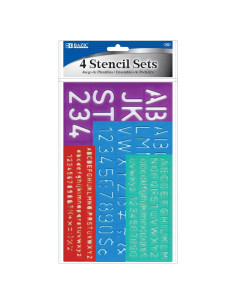 Conjunto de Plantillas de Letras BAZIC 8-30 mm, Plástico