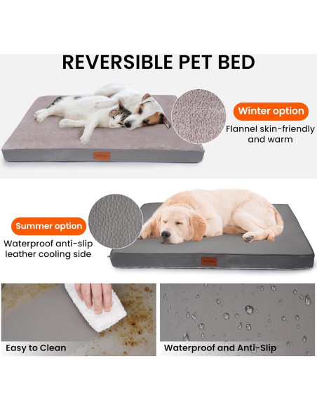 Cama Ortopédica Impermeable para Perros MoeQOassis 91x68 cm