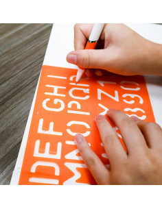 Conjunto de Plantillas de Letras BAZIC 8-30 mm, Plástico 2