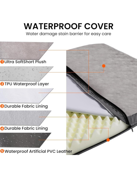 Cama Ortopédica Impermeable para Perros MoeQOassis 91x68 cm