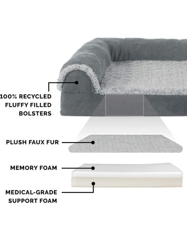 Cama de Perro Jumbo Furhaven Espuma Viscoelástica 112x89cm