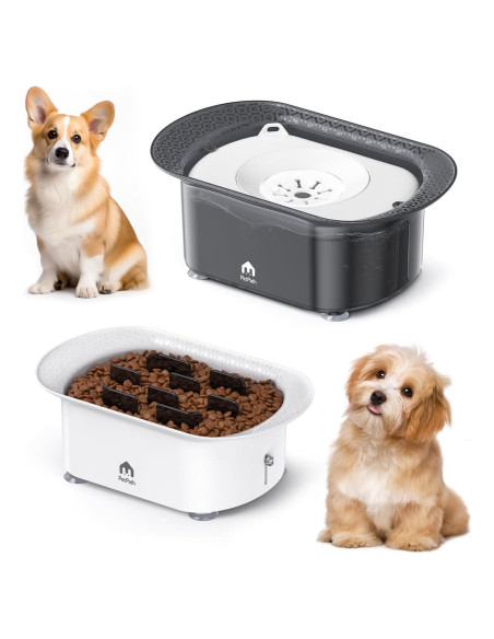 Cuencos para Perros PETPATH 2 Piezas Antidesbordamiento 2.2L Cuencos para Perros PETPATH 2 Piezas Antidesbordamiento 2.2L