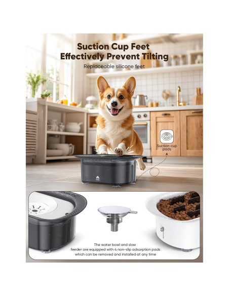 Cuencos para Perros PETPATH 2 Piezas Antidesbordamiento 2.2L Cuencos para Perros PETPATH 2 Piezas Antidesbordamiento 2.2L