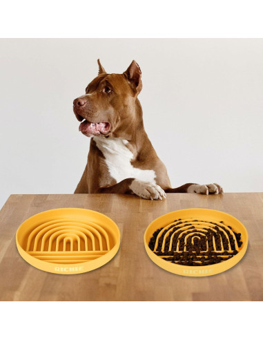 Cuenco Antideslizante para Perros RICHIE Amarillo 19cm Silicona