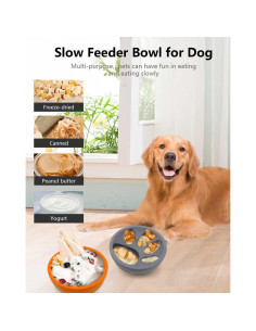 Cuenco de Comida Lenta para Perros Femont Naranja 10.67cm 2