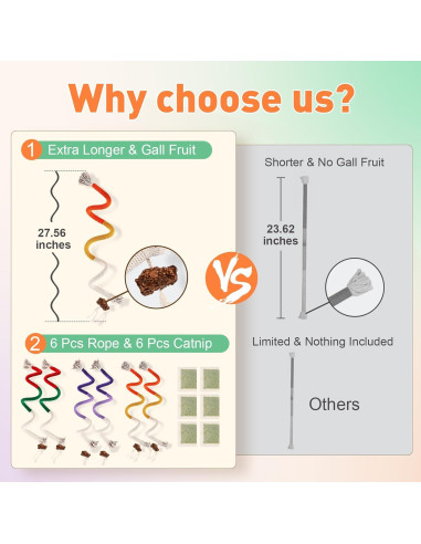 3 Juguetes para Gatos de Cuerda TEAWOO 70 cm Catnip