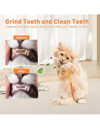 3 Juguetes para Gatos de Cuerda TEAWOO 70 cm Catnip