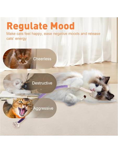 3 Juguetes para Gatos de Cuerda TEAWOO 70 cm Catnip