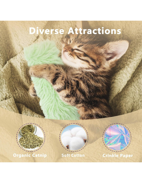 Paquete de 3 Juguetes de Hierba Gatera Maiiu - Suaves y Coloridos