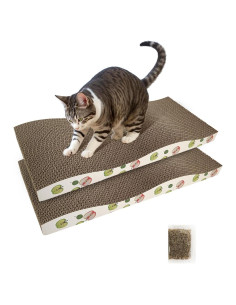 Rascador de Cartón para Gatos TIMHAKA Doble Cara 42.93x19.99cm