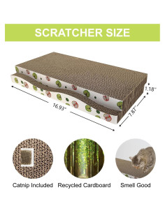 Rascador de Cartón para Gatos TIMHAKA Doble Cara 42.93x19.99cm 2