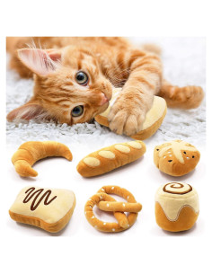 Juguetes de Gato de Hierba Gatera CiyvoLyeen 6 Piezas Pan