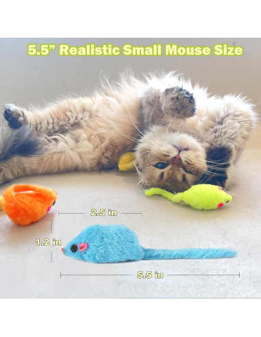 12 Juguetes de Ratón para Gato MeoHui con Sonajero y Hierba Gatera