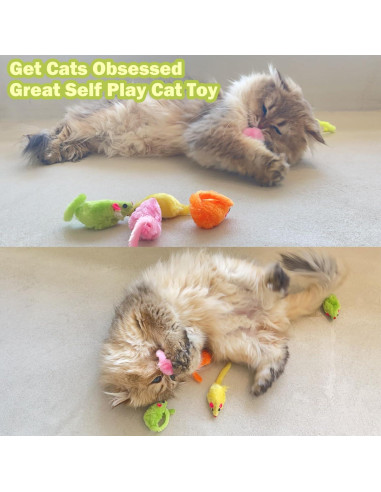 12 Juguetes de Ratón para Gato MeoHui con Sonajero y Hierba Gatera