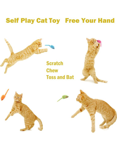 12 Juguetes de Ratón para Gato MeoHui con Sonajero y Hierba Gatera