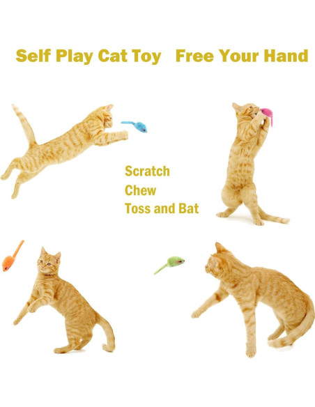 12 Juguetes de Ratón para Gato MeoHui con Sonajero y Hierba Gatera