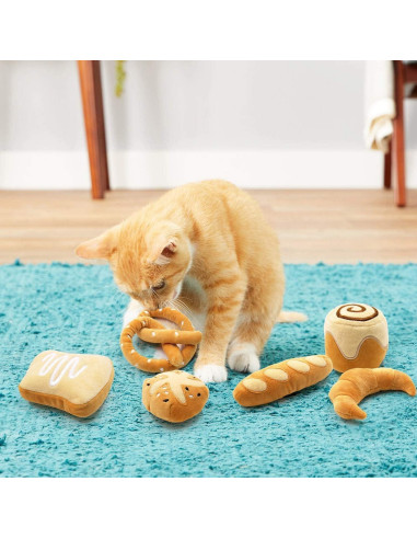 Juguetes de Gato de Hierba Gatera CiyvoLyeen 6 Piezas Pan