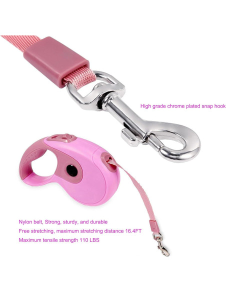 Correa Retráctil para Perros JAMISAY 5M Rosa hasta 50kg Correa Retráctil para Perros JAMISAY 5M Rosa hasta 50kg