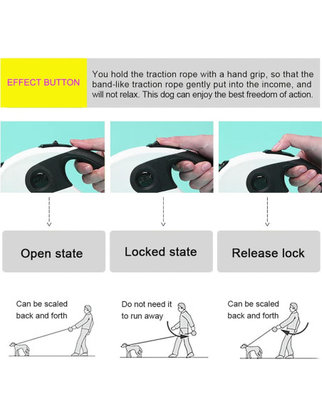 Correa Retráctil para Perros JAMISAY 5M Rosa hasta 50kg Correa Retráctil para Perros JAMISAY 5M Rosa hasta 50kg